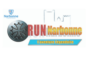 run narbonne écrit en gros avec le logo de la ville