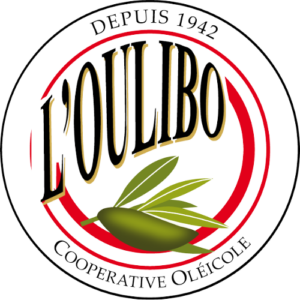 le logo de l'oulibo écrit entouré de rond noir et rouge avec une olive en dessous
